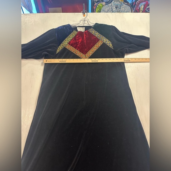 Vintage Kathleen Usherwood for Periphery Velvet Maxi Dress M USA Boho Glam - Picture 4 of 10